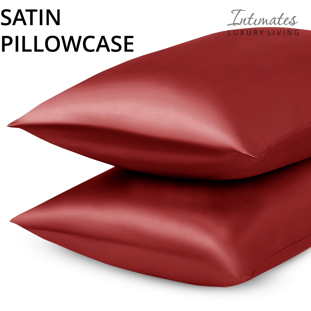 Intimates Super King Size Red Satin Bedding Set Image 5