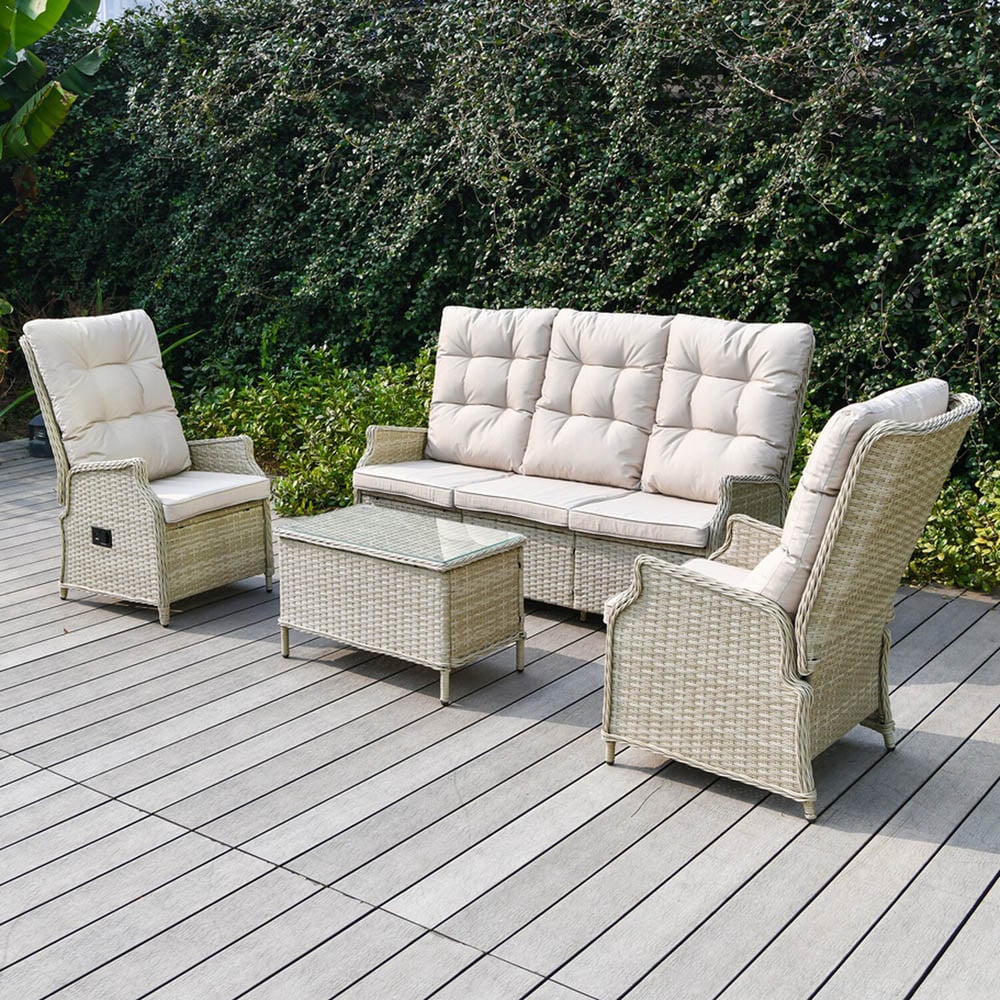 Chilton Reclining Sofa Set Cream Image 6