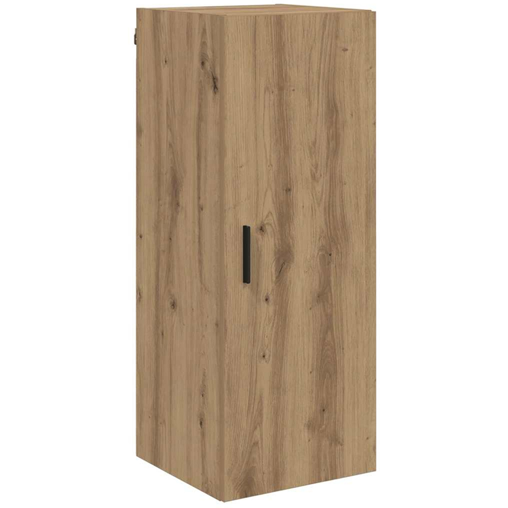 vidaXL Single Door 3 Drawer Artisan Oak Slim Sideboard with Metal Legs Image 7