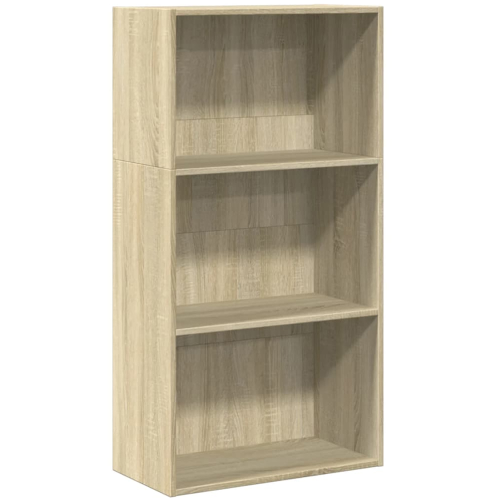vidaXL 3 Shelf Sonoma Oak Bookcase Image 2