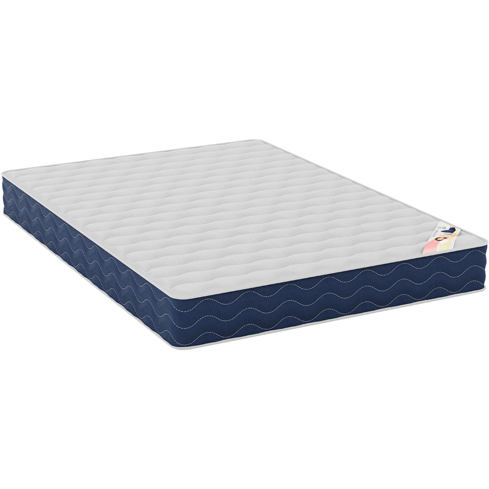 VIDA DESIGNS Velmora Double Light Grey Linen Fabric Bed with Memory Foam Bonnell Spring Mattress Image 5