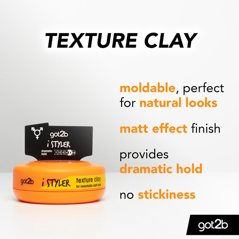 Got2b iStylers Texture Styling Hair Clay with Carnauba Wax 75 ml 6 Pack Image 4