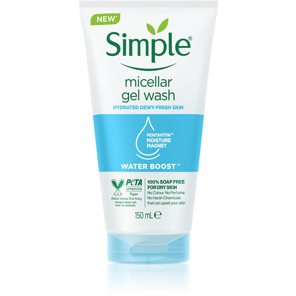 Simple Water Boost Micellar Facial Gel Wash 150ml 6 Pack Image 2