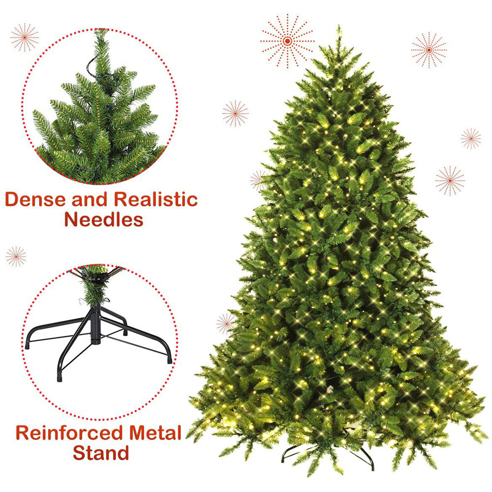 Costway Pre Lit Warm White LED Artificial Christmas Tree 5ft Image 7