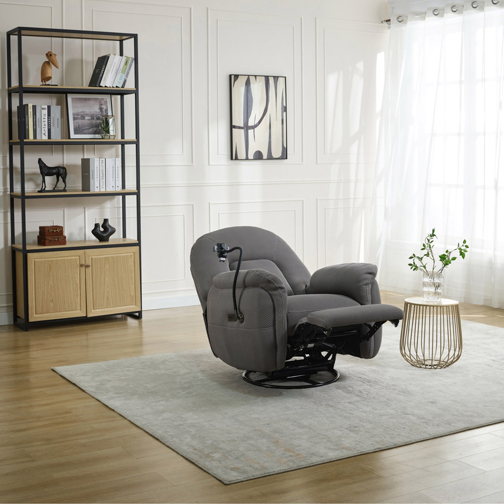 Milar Grey Reclining Chair with Phone Holder Image 3