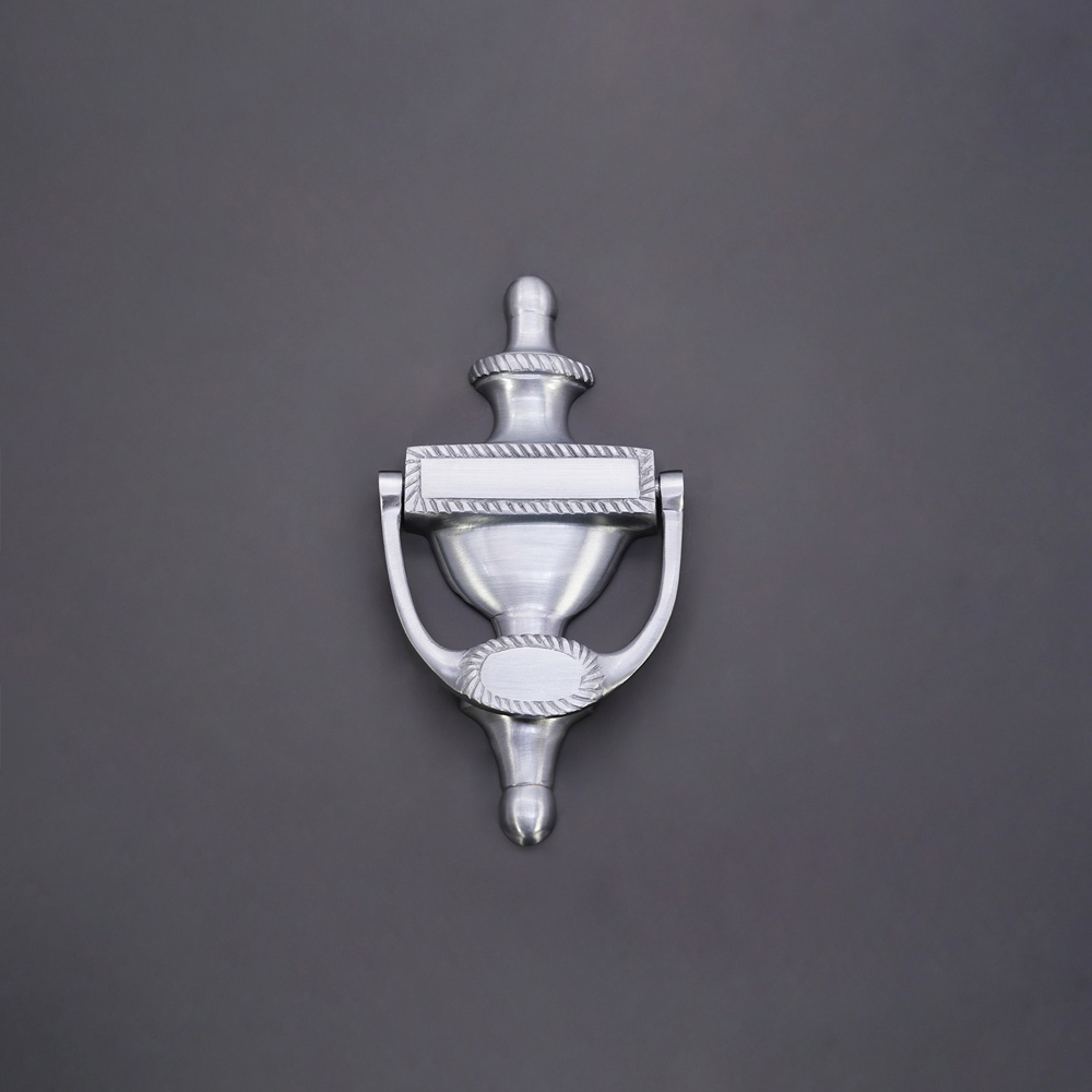 Spira Brass Satin Chrome Georgian Door Knocker Image 2