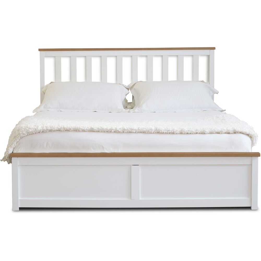 Comfy Living Small Double White Gas Lift Ottoman Bed Image 4