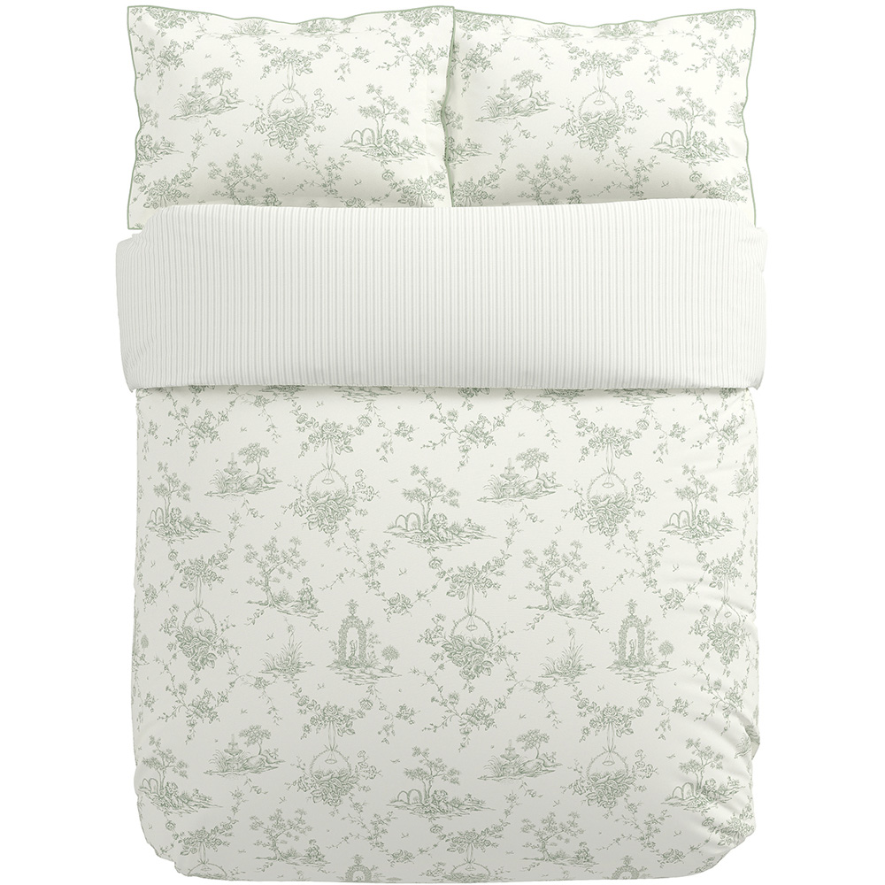 V&A Garden Of Love Super King Size Green Duvet Set Image 2
