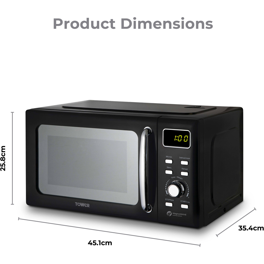 Tower T24041BLK Black 20L Digital Microwave Image 7