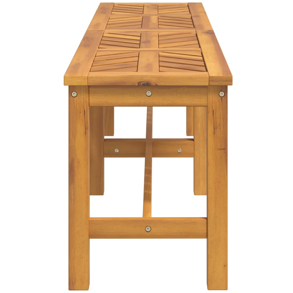 vidaXL 3 Seater Solid Wood Acacia Fishbone Slatted Garden Bench Image 4