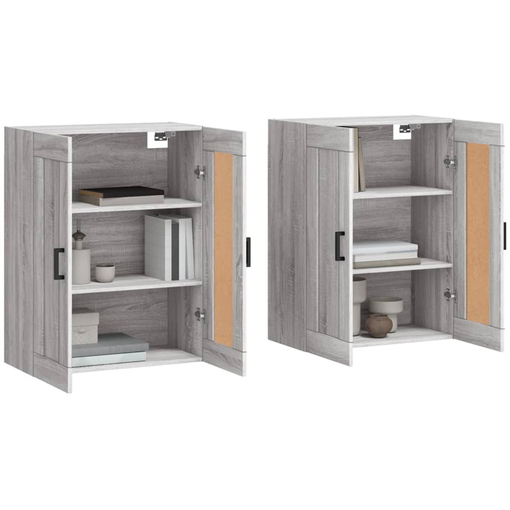 vidaXL 2 Door Grey Sonoma Wall Mounted Cabinet Set of 2 Image 3