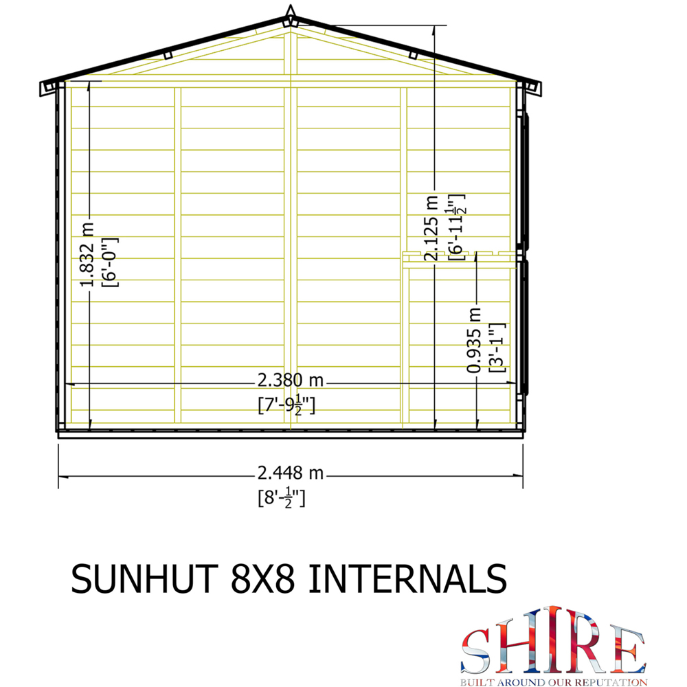 Shire 8 x 8ft Sun Hut Image 8