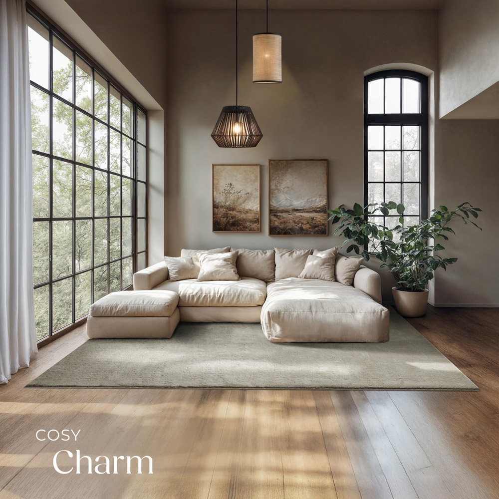 tectake Zonelle Sand Short Pile Ultra Soft Rug 290 x 200cm Image 3