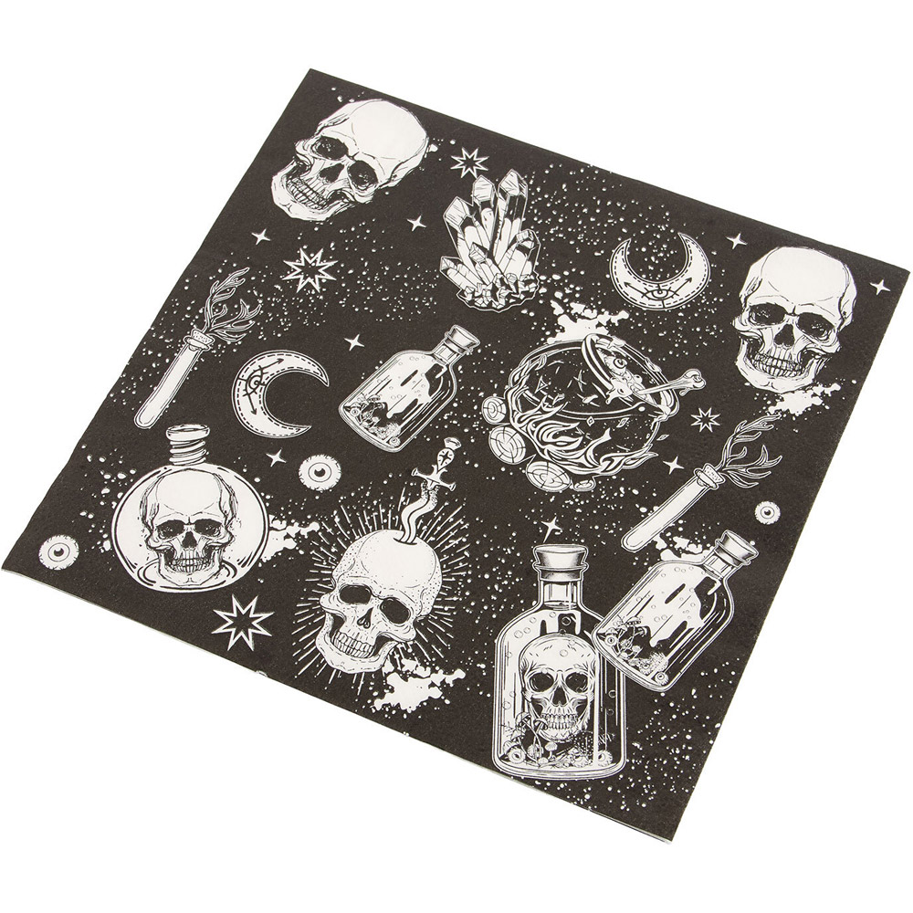 Pack of 20 Witchy Paper Napkins Black Image 2