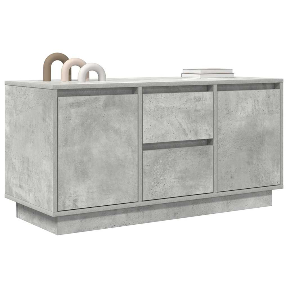 vidaXL 2 Door 2 Drawer Concrete Grey TV Cabinet with LED Lights Image 5
