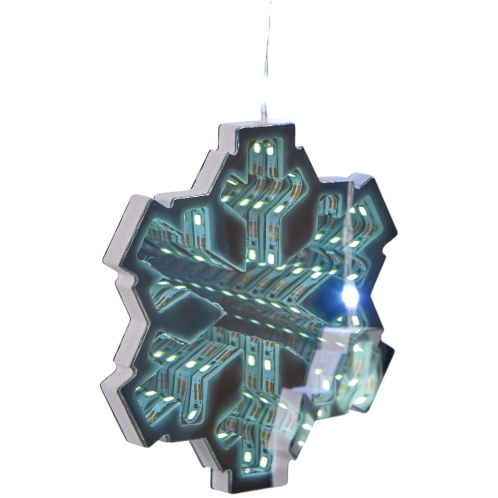 9 Piece Snowflake Infinity Curtain LightsBlue Image 3