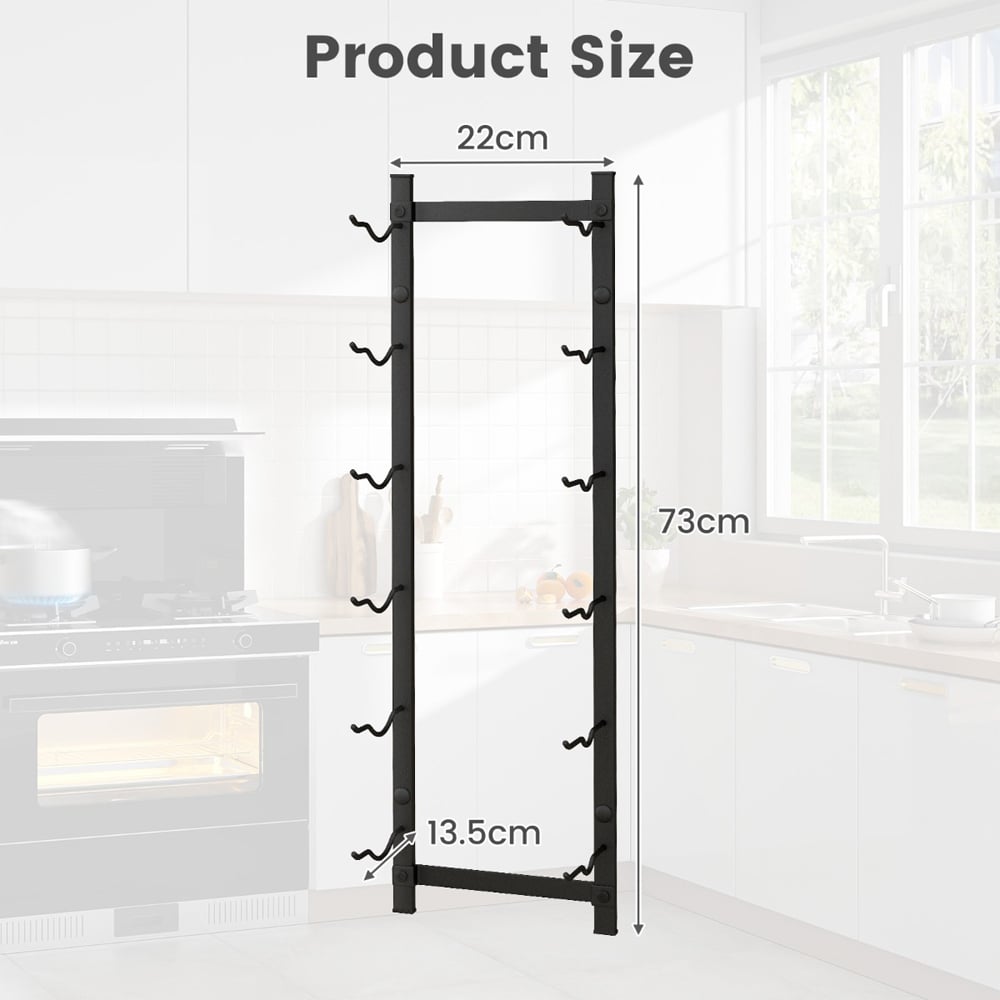 Costway 6 Bottle Wall Mounted Metal Wine Rack Image 9