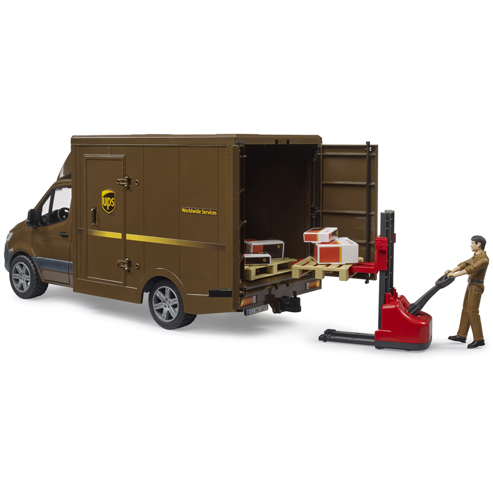 Bruder Kids MB Sprinter UPS with Driver and Accessories Playset Model Image 6