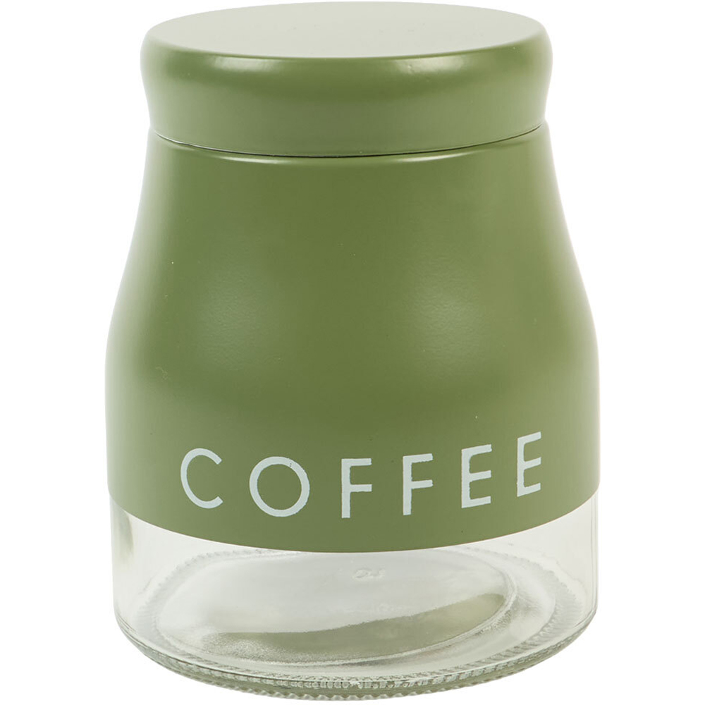 Set of 3 Tea Coffee and Sugar Storage Containers Green Image 3