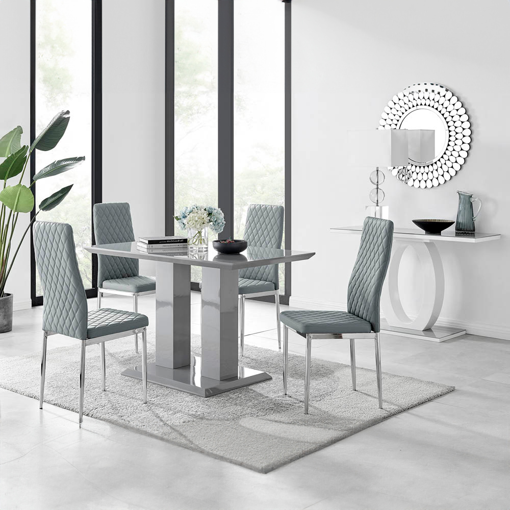 Furniturebox Molini Valera 4 Seater Dining Set Grey Image 8