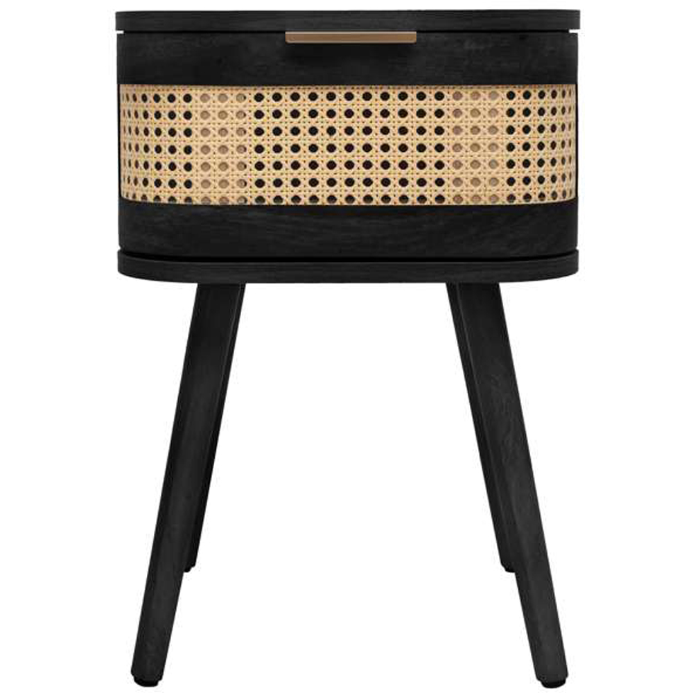 Birlea Noah Single Drawer Black Rattan Bedside Table Image 3