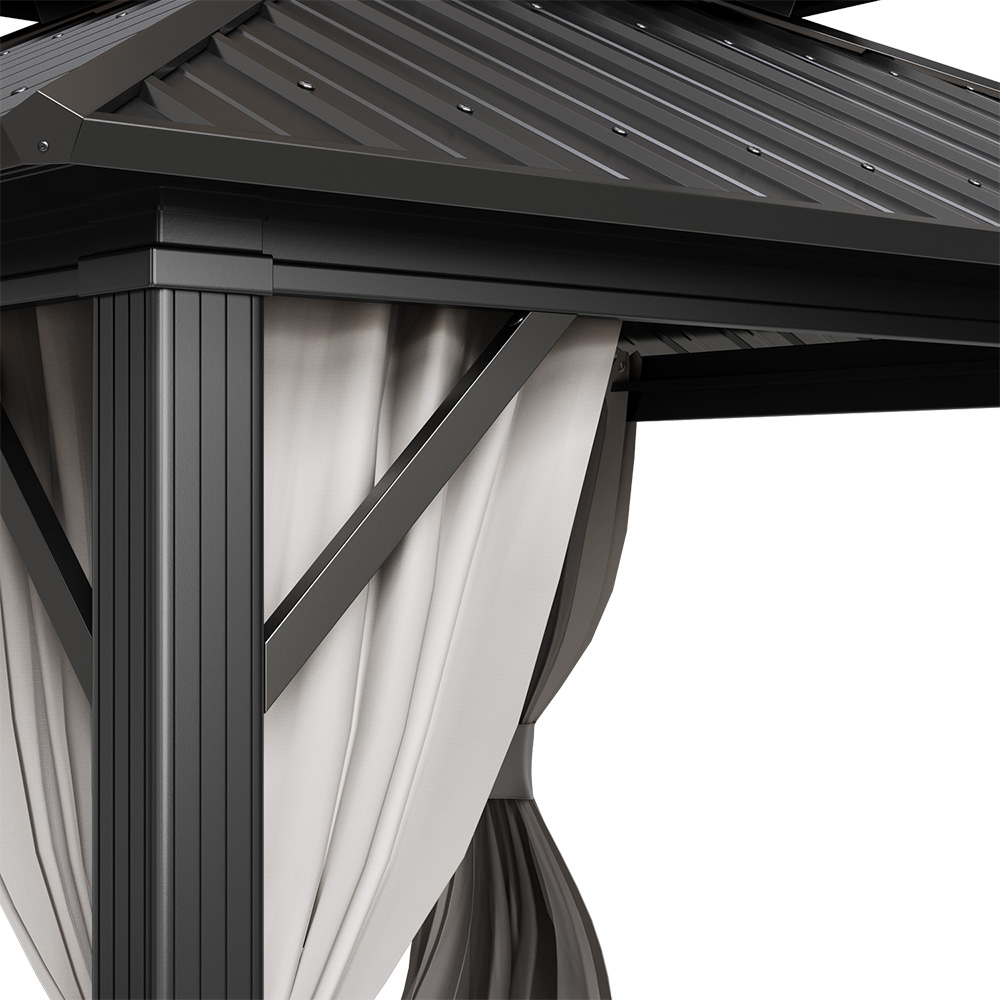 Living and Home Hardtop Patio Gazebo 9 x 9ft Image 5