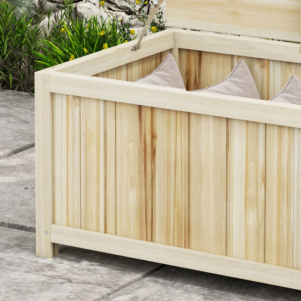 Outsunny 172L Natural Garden Storage Box Image 5