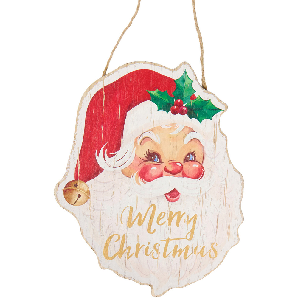 Hanging Retro Santa Plaque Image 4