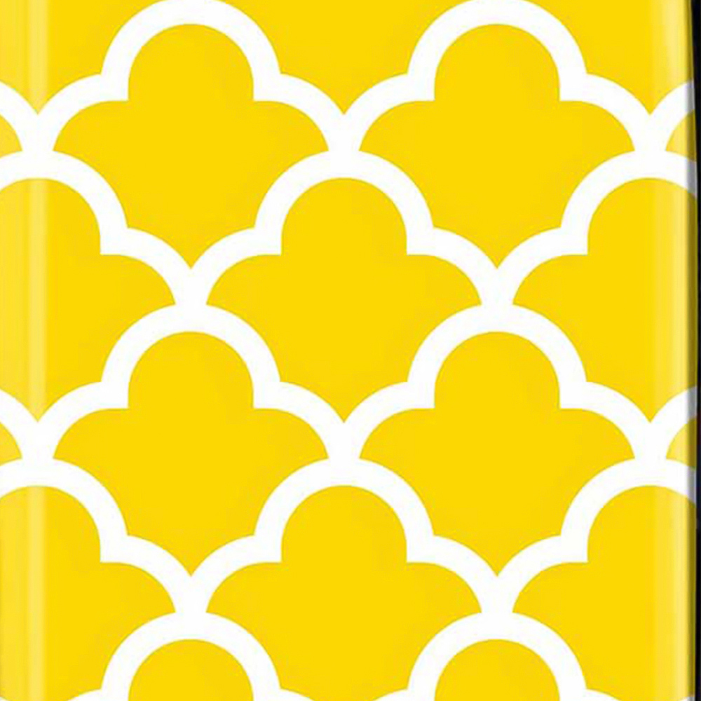 Warren Reed Designer Cabin Geometric Yellow Quatrefoil Wave Suitcase Image 3