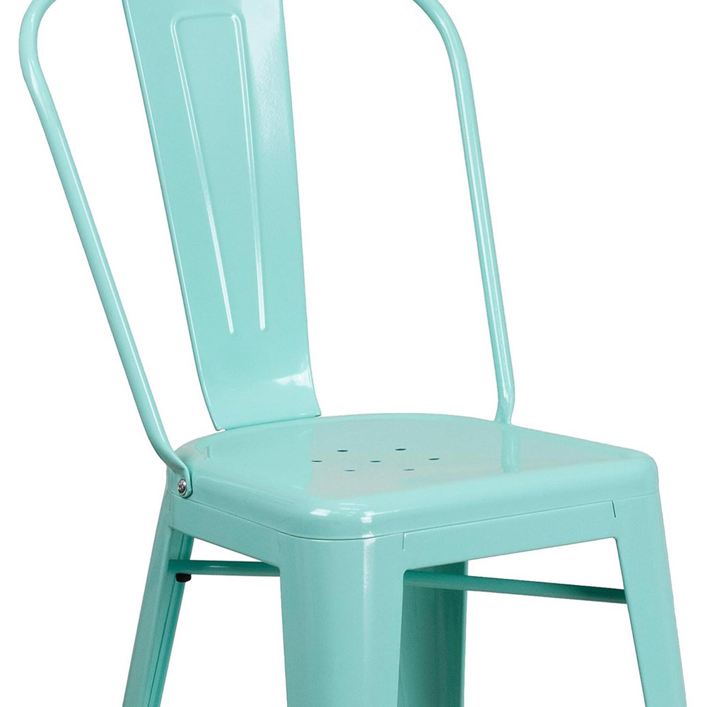 FWStyle Antique Mint Green Steel Bar Stools Set of 4 Image 5