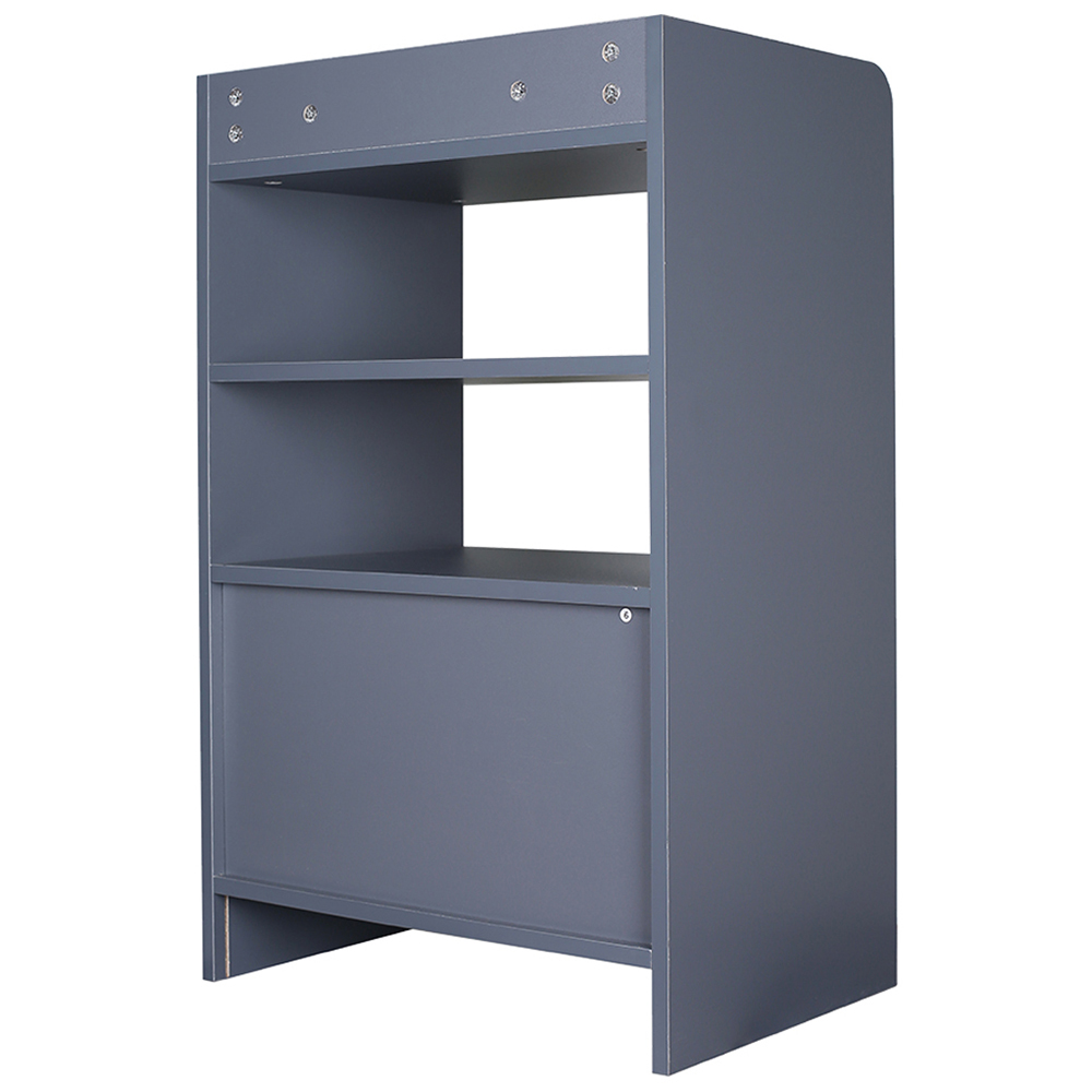 H&O Direct 3 Shelf 2 Door Grey Wooden Sideboard Image 4