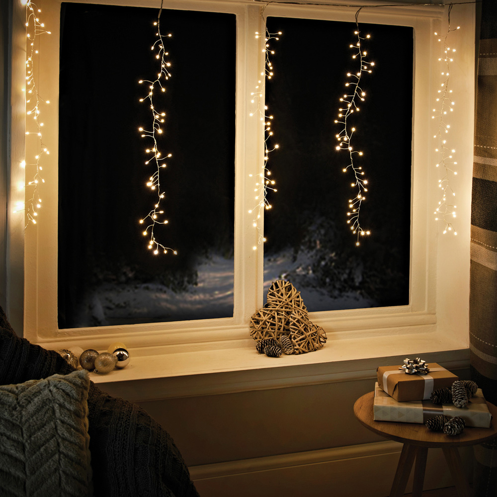 The Christmas Workshop 240 Warm White LED Waterfall Curtain String Light Image 3