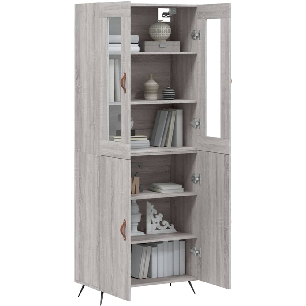 vidaXL 4 Door Grey Sonoma Highboard Image 3