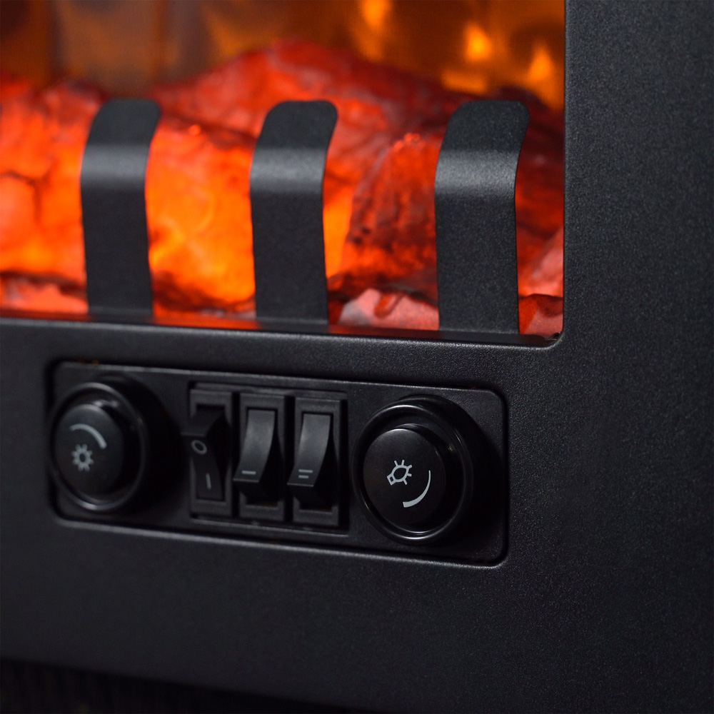 Sureflame Marlow Black 3-Sided Electric Stove with Log Storage Image 4