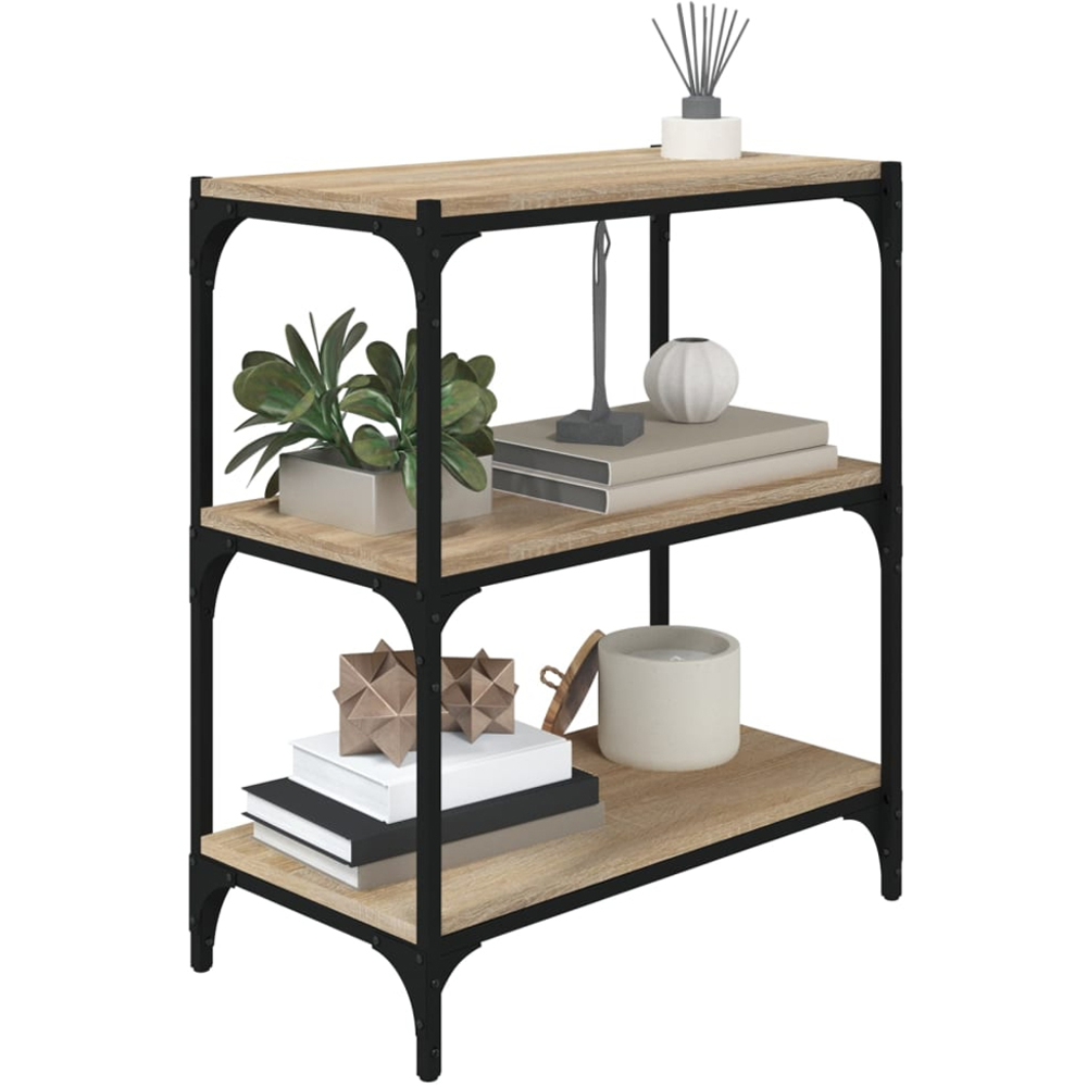 vidaXL 3 Shelf Sonoma Oak Bookcase Image 4