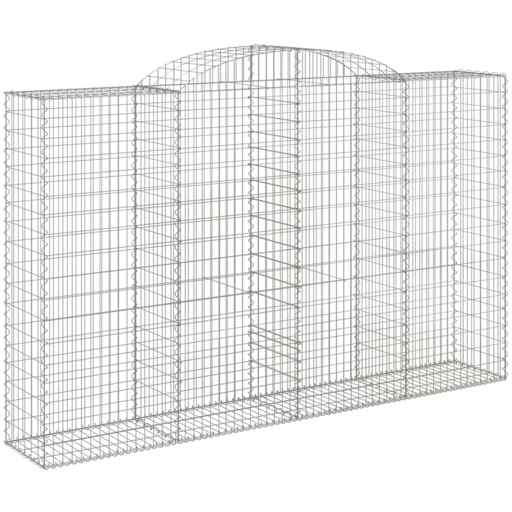 vidaXL Silver Galvanised Iron Arched Gabion Basket 300 x 50 x 180/200cm 13 Pack Image 1