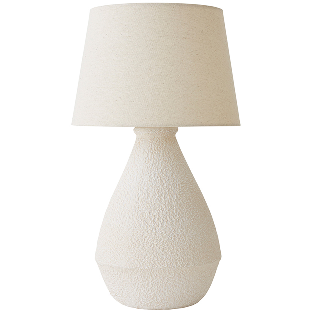 ValueLights Helena Natural Taper Shade Cream Speckled Ceramic LED Table Lamp Image 1