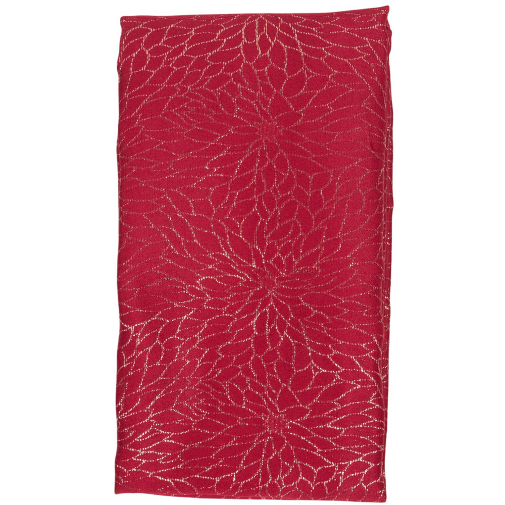 Golden Thread Detail Tablecloth Red Image 1