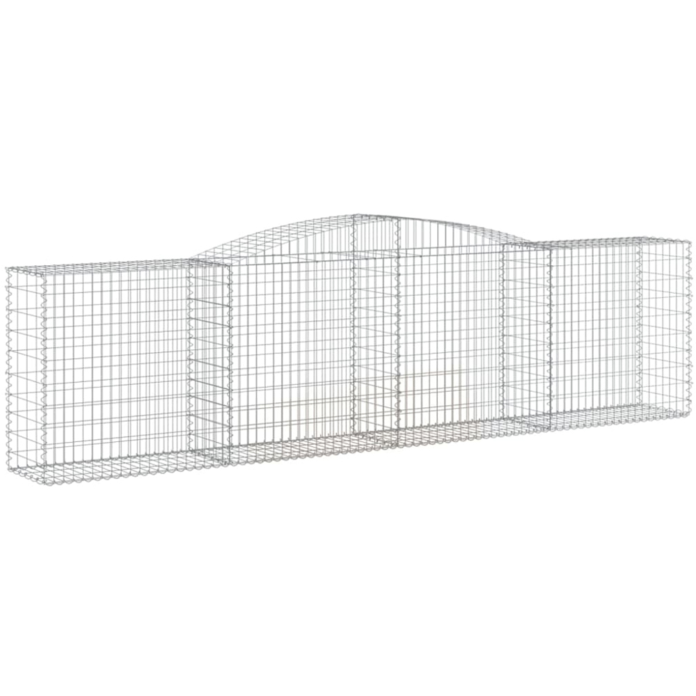vidaXL Silver Galvanised Iron Arched Gabion Basket 400 x 50 x 100/120cm 15 Pack Image 1