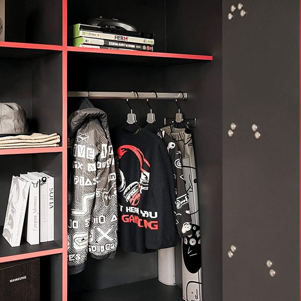 Flair Summit Single Black and Red Gaming High Sleeper Image 3