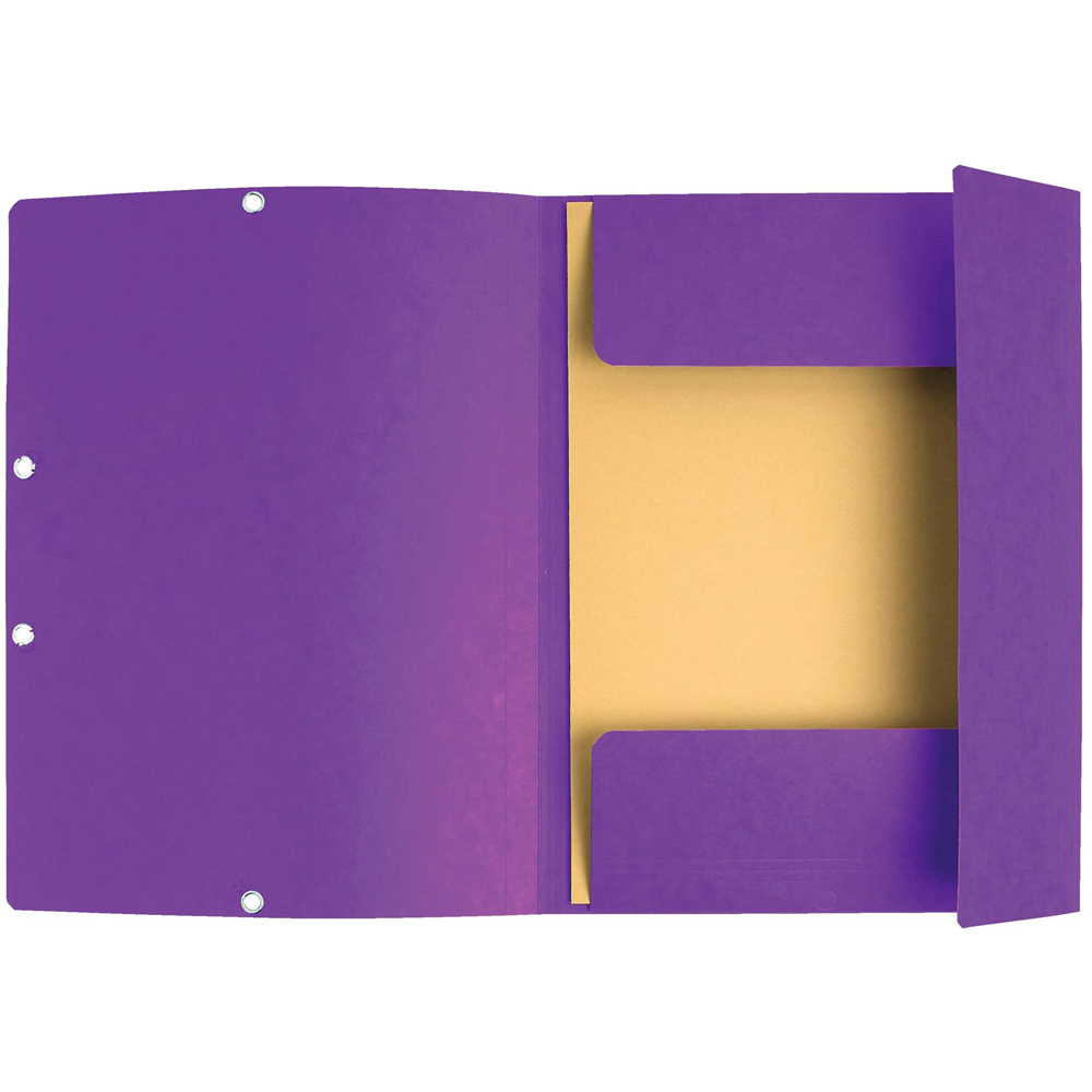 Exacompta A4 400gsm Purple Elasticated 3 Flap Folder 25 Pack Image 5