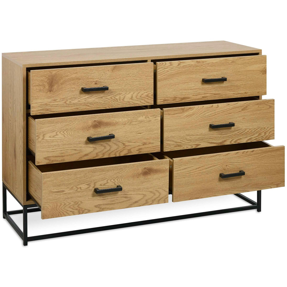 Julian Bowen Harlow 6 Drawer Light Oak Effect Chest of Drawers Image 4