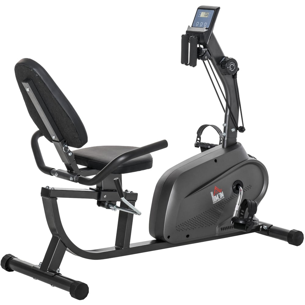 HOMCOM Black Magnetic Resistance Recumbent Exercise Bike Image 1