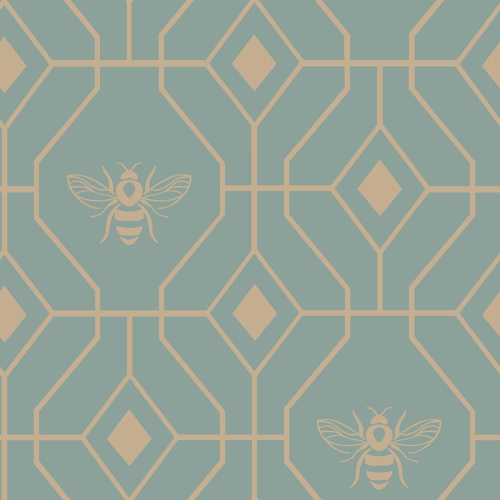furn. Bee Deco Super King Eau De Nil Duvet Set Image 4