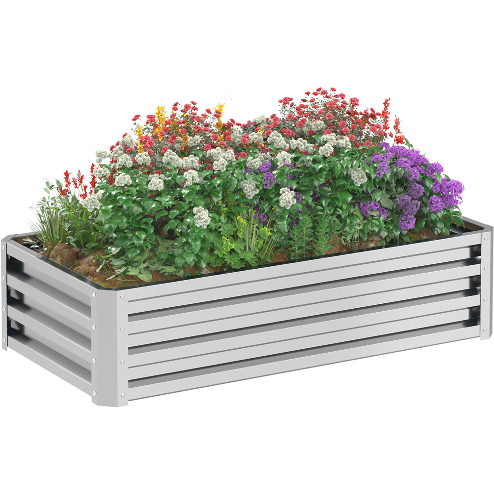 Outsunny Silver Raised Garden Bed 120 x 60 x 30.5cm Image 1