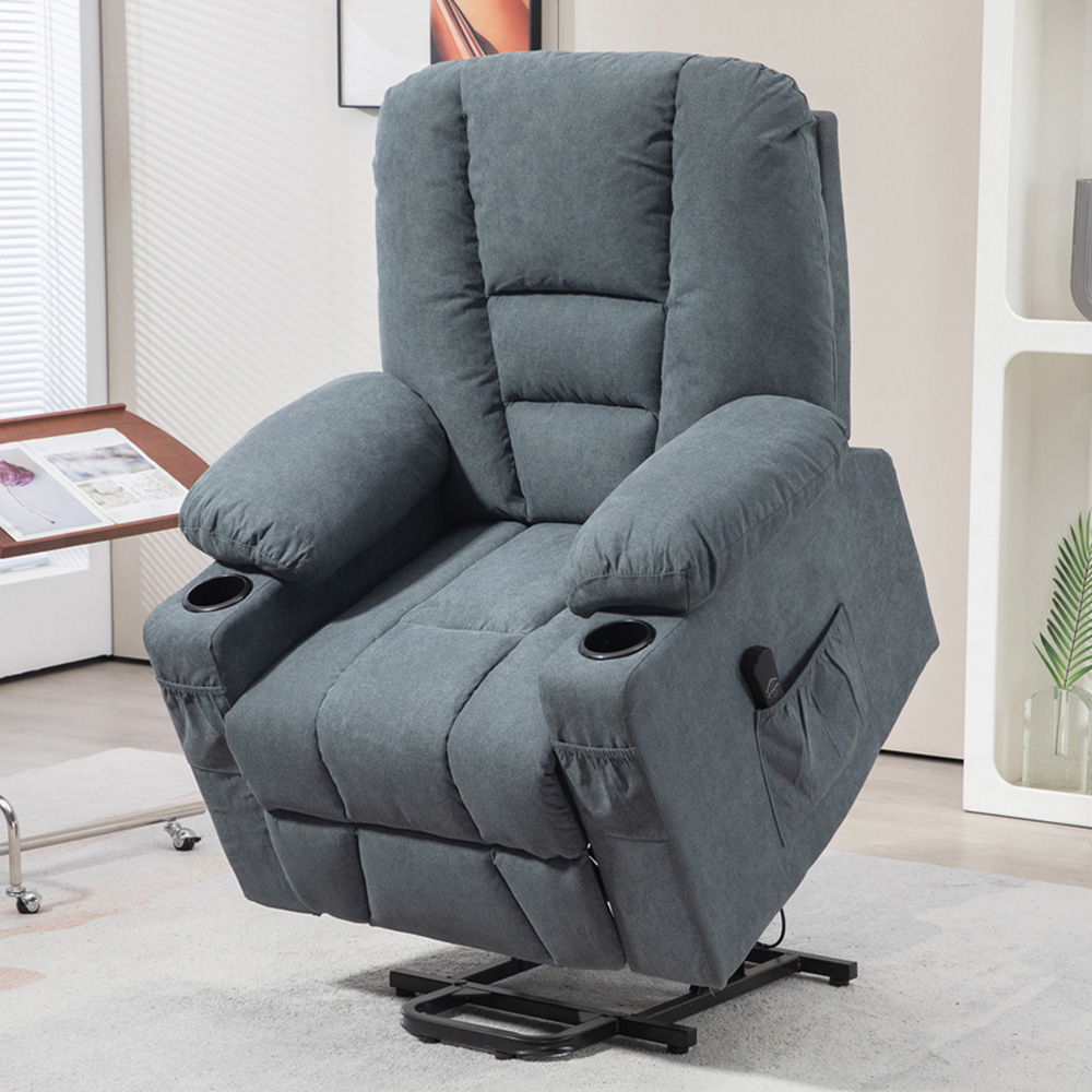 HOMCOM Grey Power Lift Recliner Chair with Remote Image 1