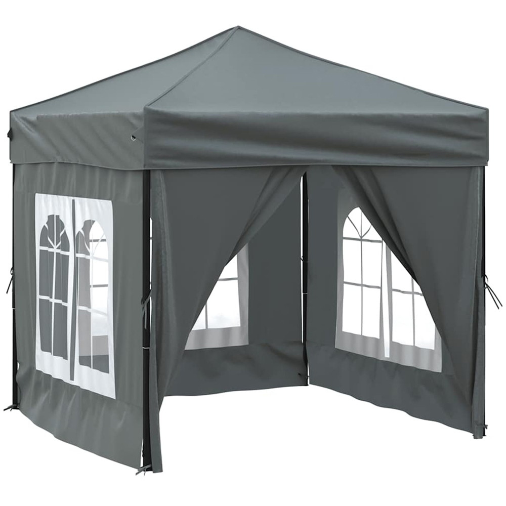 vidaXL 2 x 2m Anthracite Foldable Party Tent with Sidewalls Image 2