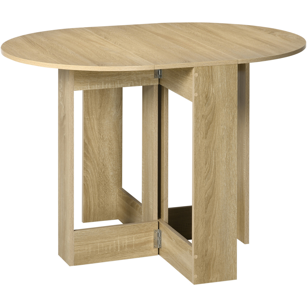 Portland 2 Seater Oak Drop Leaf Foldable Dining Table Image 2