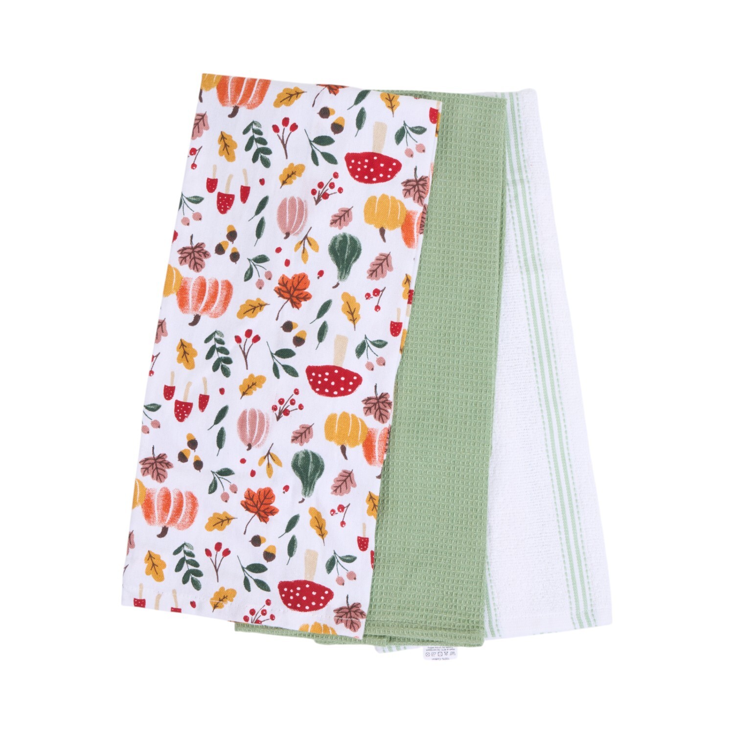 Pack of 3 Autumn Print Tea Towels White Image 3