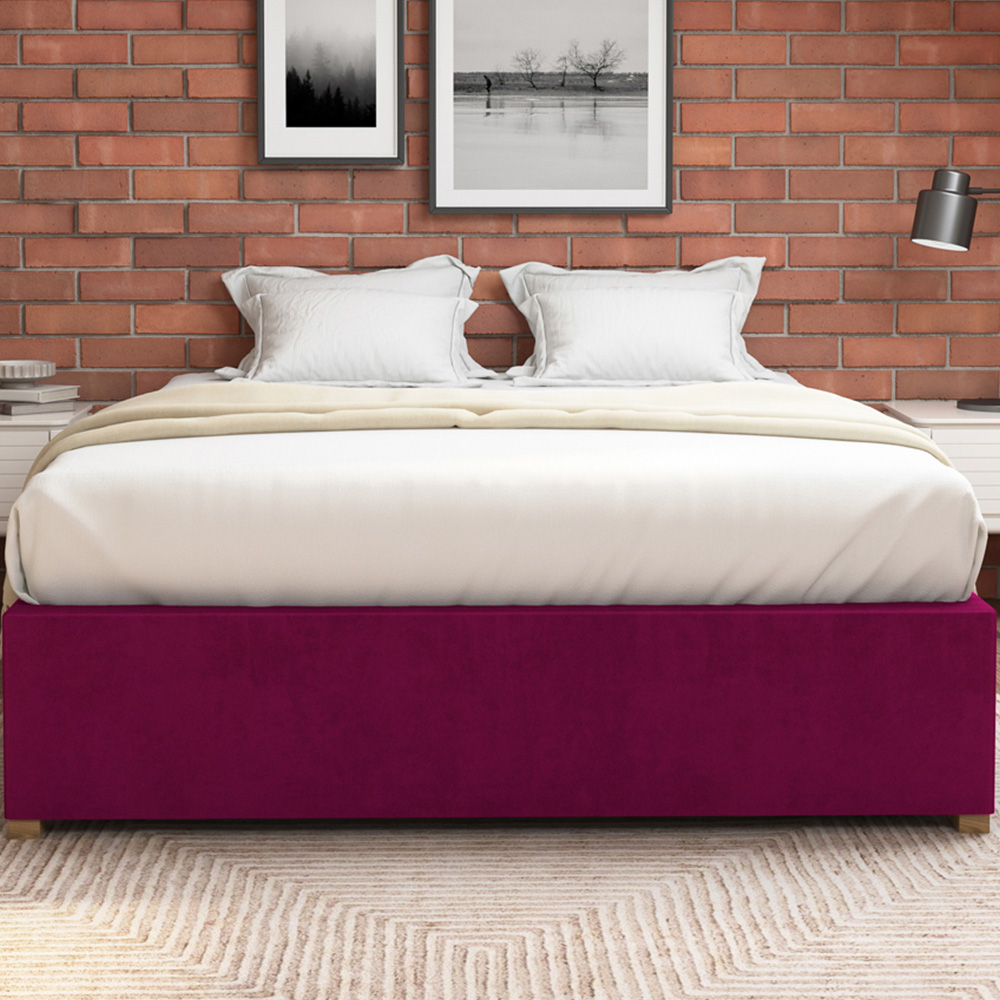 Aspire Furniture Super King Size Berry Plush Platform Ottoman Bed Image 3